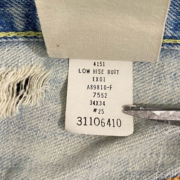 Vintage Abercrombie & Fitch Thrashed Jeans Indie Sleaze Skate Hip Hop Mud Wash - Picture 14 of 17